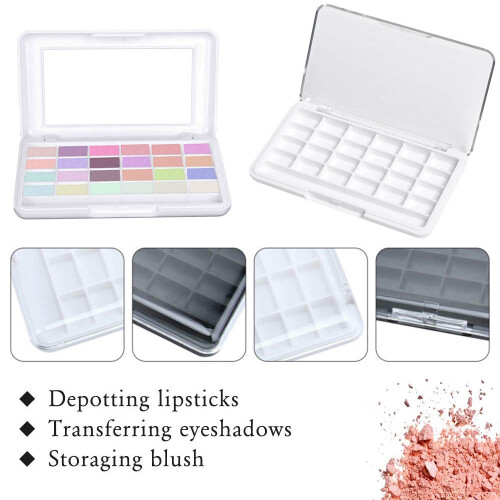 Empty Makeup Palette with 24 Grids DIY Refillable Organizer for Lipstick Eyeshadow Black 2