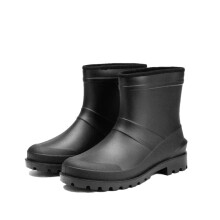 Men's Waterproof Rain Boots with NonSlip Rubber Sole, Breathable Lining, Size 42 Black