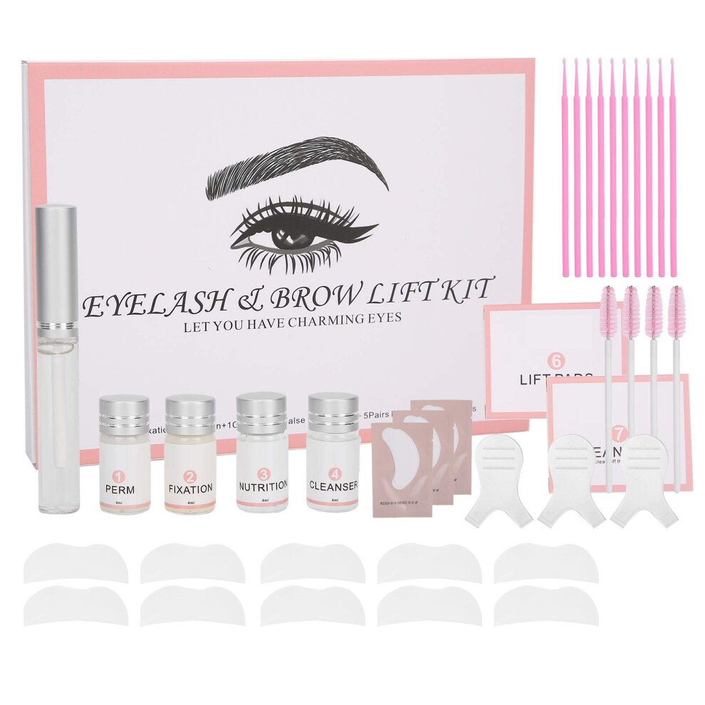 Eyelash Lift Kit 2 in 1 Lash and Brow Perm Kit with Multiple Pad Sizes Long Lasting Results 23ml