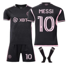 Major League Soccer Messi No.10 Miami International Jersey Home Away Adult Kids Soccer Jersey Set Newest Football Jerseys Away Kids 16(90-100cm)
