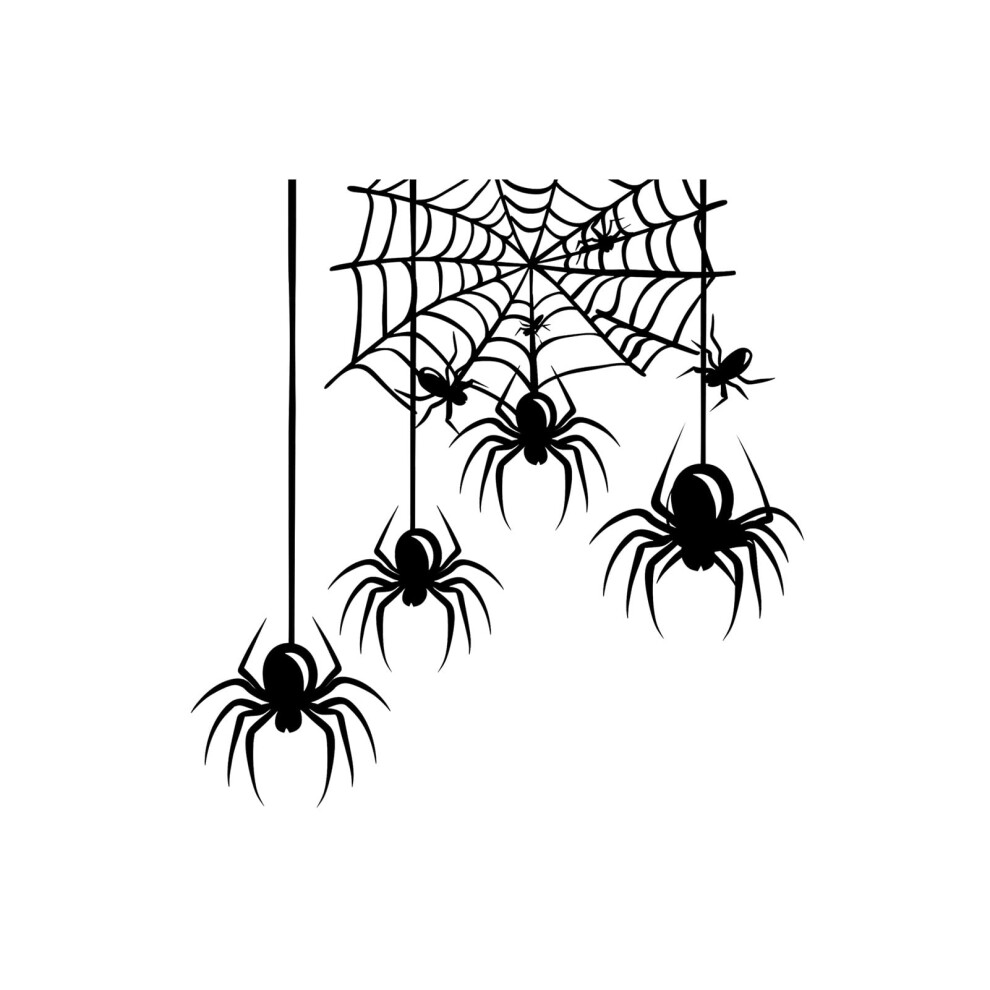 5Pcs Halloween Creative Hanging Spider Web Switch Sticker Living Room Home Decorative Wall Stickers 9377112366067