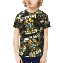 GBP_Packers Boys and Girls Short Sleeve Shirt for Youth Sports Football Team for Baseball Fans Gifts