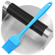 Eease Stainless Steel Burger Press with Brush for Griddle Cooking