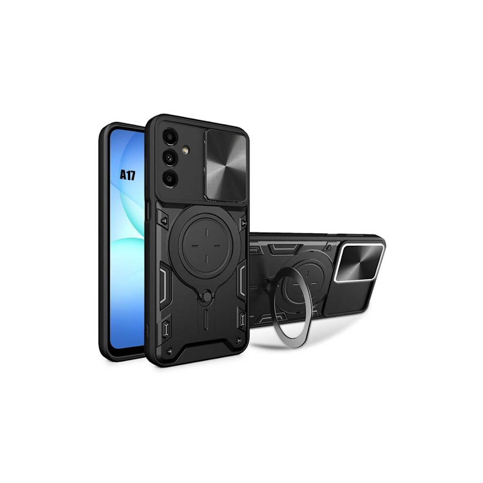 Phone Cover - Booling - Compatible With Samsung Galaxy A17 5G/4G - With Ring And Lens Cover - Black 9377112365701