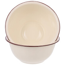 2 Pcs Stainless Steel Mixing Bowls Tableware Multi-use Enamel Stew Pot Hot