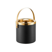 Stainless Steel Ice Bucket with Lid, DoubleWall Insulated for Wine Champagne Beer, Small Black
