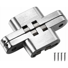 1 Pcs Concealed Cross Shaped Invisible Hinges For Wood Hardware Furniture (60.4mm)