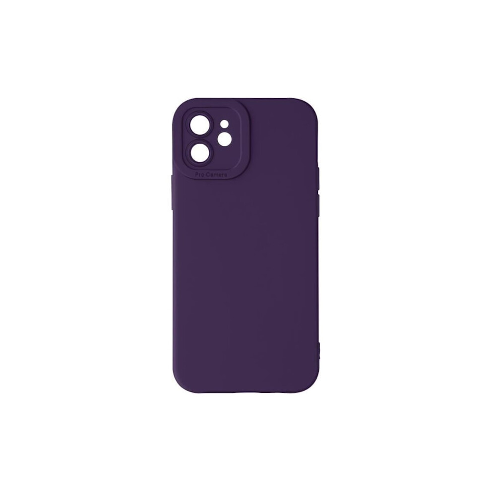 Case For Compatible With Iphone 12 - Avizar - Matte Silicone - Reinforced Camera Protection - Dark Purple 9027700900349