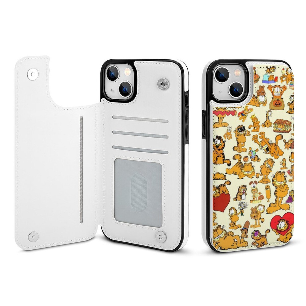 Garfield Compatible Iphone 14 Plus Wallet Case With Card Holder, Pu Leather Flip Cover, Double Magnetic Clasp, Shockproof Folio Case For Women & 9422877755462