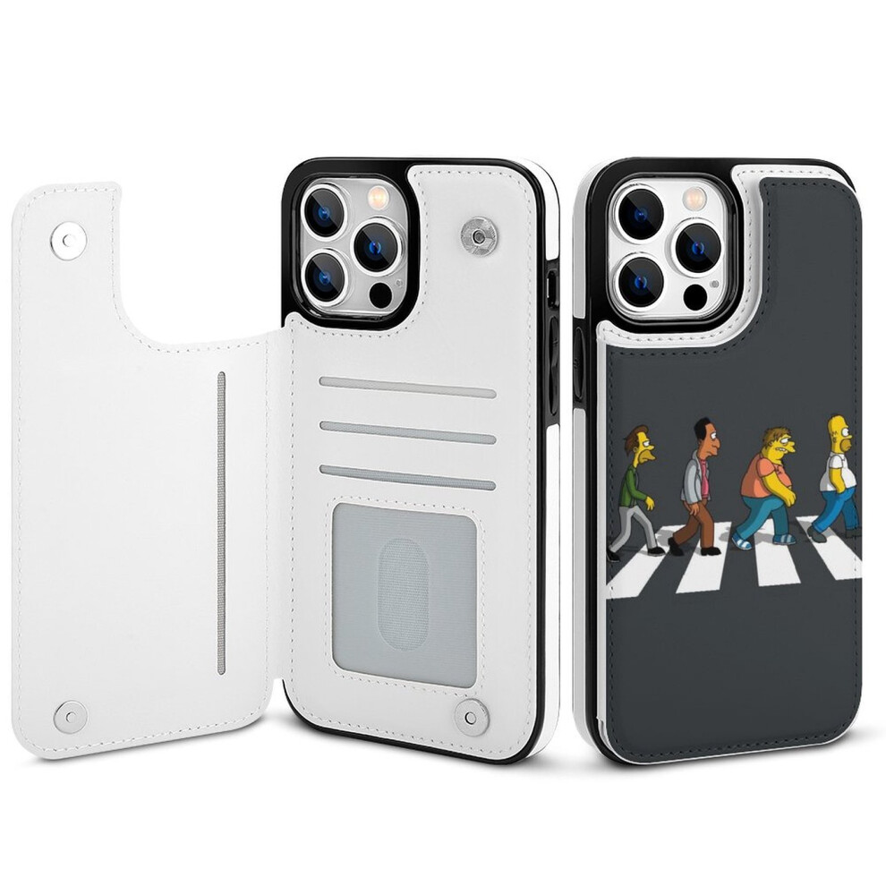 Simpson Compatible Iphone 14 Pro Max Wallet Case With Card Holder, Pu Leather Folio, Shockproof Cover For Women & Girls 9422877755592