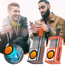 Jacenvly 2024 Transparent Mecha Wireless Bluetooth Speaker, Colorful Portable Mini Speaker with Subwoofer, Compatible with All Devices