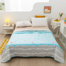 Cotton Throw Blanket, Lightweight Summer Quilt Twin Comforter, Soft Breathable All-Season Bed Blanket