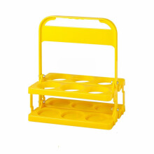 Uanit Portable 6-Hole Cup Holder Carrier, Foldable Plastic Drink Carrier with Handle, Reusable for Food Delivery, Compatible with Big Cups
