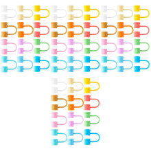 48 pcs Straw Cover Drinking Straw Caps Silicone Straw Tip Protectors Straw Anti-dust Covers Straw Toppers