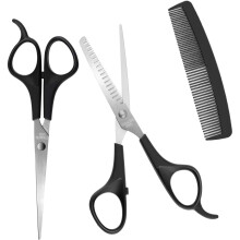 Hair Cutting Scissors Kits, Stainless Steel Thinning Scissors Set Compatible with Professional Barber/Salon/Home Use for Men, Women, Pet