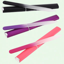 3 Pack Crystal Glass Nail Files with Dual Sided Etched Surfaces, Professional Natural Nail Care Files in Protective Cases