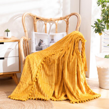 Djunllk Throw Blanket - Yellow Microfiber Ultimate Cozy Soft Blanket, Breathable Fluffy Blanket All Season Use, 59.0" x 78.7"