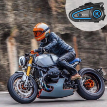 Txmfgh Motorcycle Bluetooth Headset w/ Noise Reduction, Split Design, RGB Lights, Helmet Compatible - Ideal for Riding Intercom & Night Safety