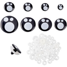 80 Sets 8 Sizes Black Round Plastic Safety Eyes with Spacers & Washers, compatible with Teddy Bear Plush Stuffed Crochet DIY Crafts