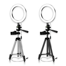 SUSUchens Video Studio Photo LED Ring Light Tripod Stand Selfie Camera Phone Fill Lamp Black 26cm