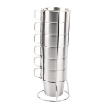 7Pcs/Set Stainless Steel Cups, Water Beer Coffee Drinking Cup with Grip Handle Vacuum Insulated Metal Mug