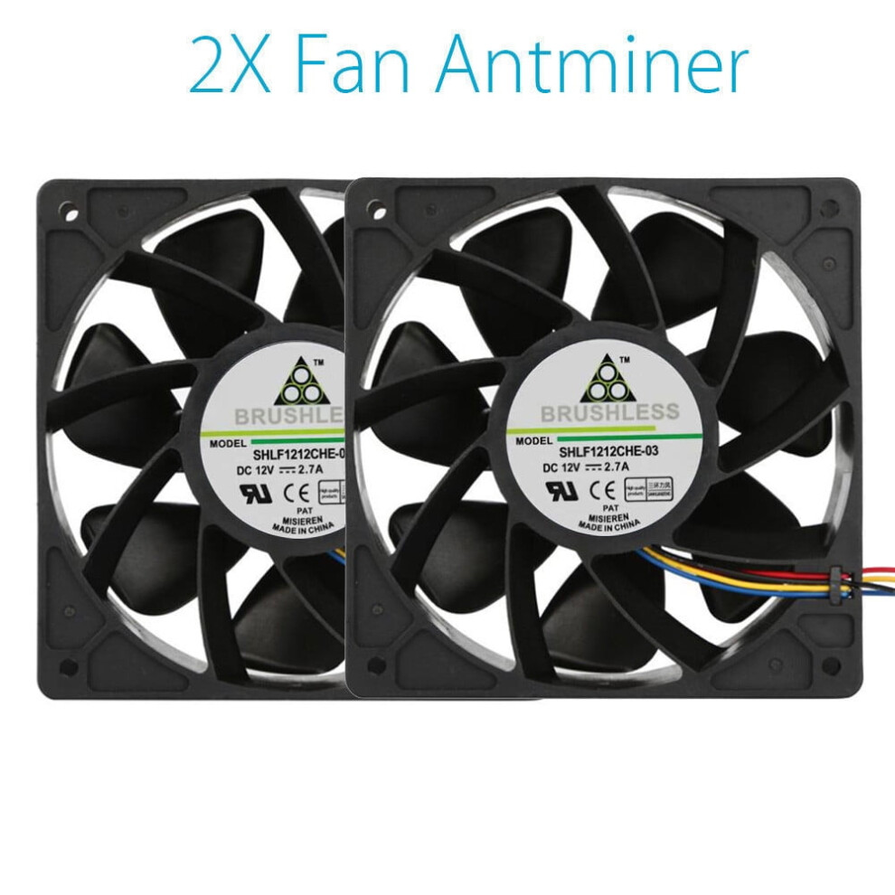 Kiplyki Wholesale 2X 6000Rpm Cooling Fan Replacement 4-Pin Connector For Antminer Bitmain S7 S9 9422877258260