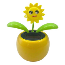 AQCW Car Ornament Funny Solar Powered Cartoon Vibrant Ornamental Decoration Gifts Automobile Dashboard Dancing Flower Swinging Toy for Friend