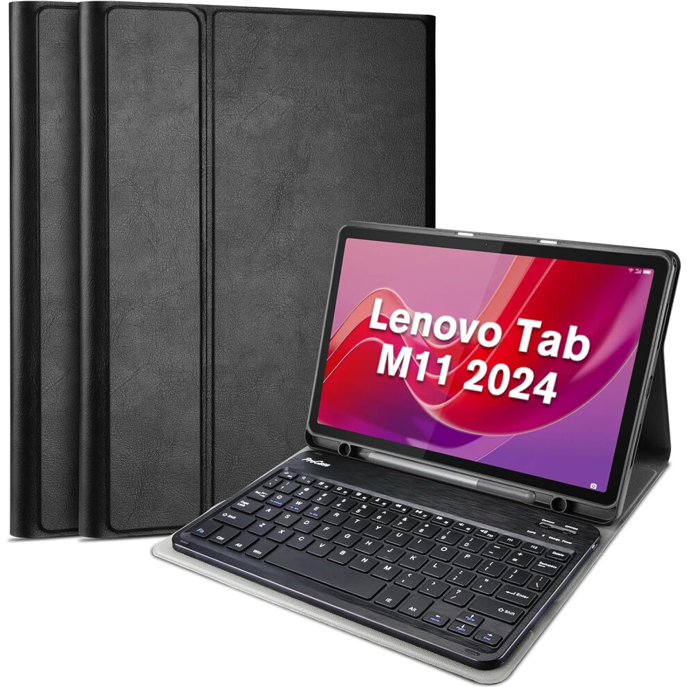 Case With Keyboard For Compatible With Lenovo Tab M11 11" 2024, Pu Leather Case With Magnetically Detachable Keyboard 9422877258369