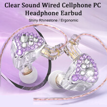 SUSUchens Q2Pro Wired Earphone In-ear Ergonomic 3.5mm Universal Noise Reduction HiFi Sound Mobile Phone Earbud Headphone Gaming Wear Pink