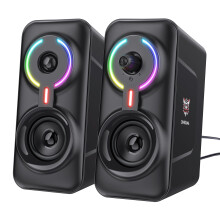 2Pcs ONIKUMA L6 Colorful LED Light PC BT. Speaker Wired USB Power Computer RGB LED Gaming Speaker Desktop Computer PC Laptop 3.5mm