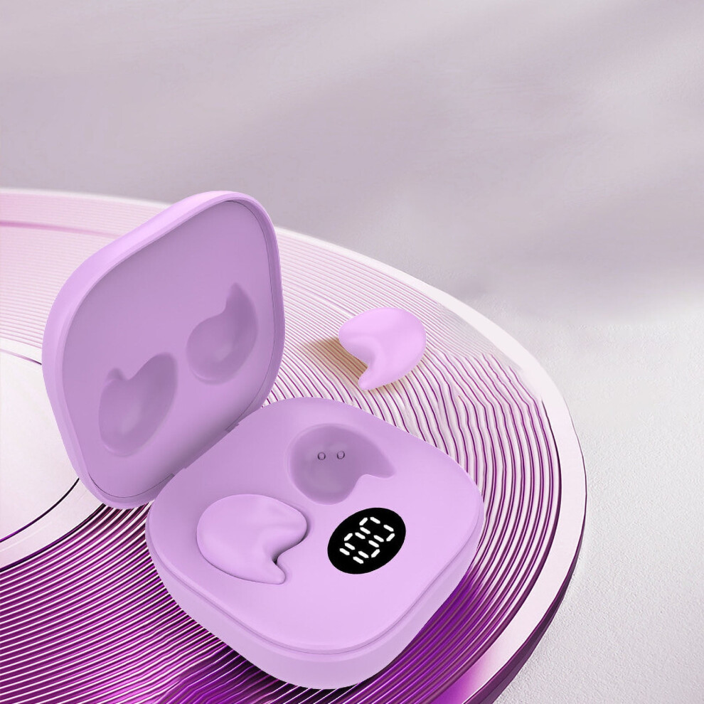 Avtoify Wireless Bluetooth Earphones Mini Ultra-thin Invisible Sleep Running Earbuds Small Earphones Purple