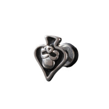 Mens pierced earrings, stainless steel cross fashion trend retro men's earrings single (7PCS),black