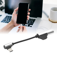 2 piezas Adaptador de auriculares Tipo-C a 3,5 mm 11,5 cm Plateado