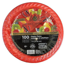 VeZee's 800 Pack 7" Disposable Red Salad Plates, Microwave Safe, Compatible with Restaurants, Deli & All Parties