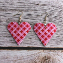 RSAMD Fashion Pearl and Love Heart Leather Valentines Day Holiday Earrings for Girls-Square