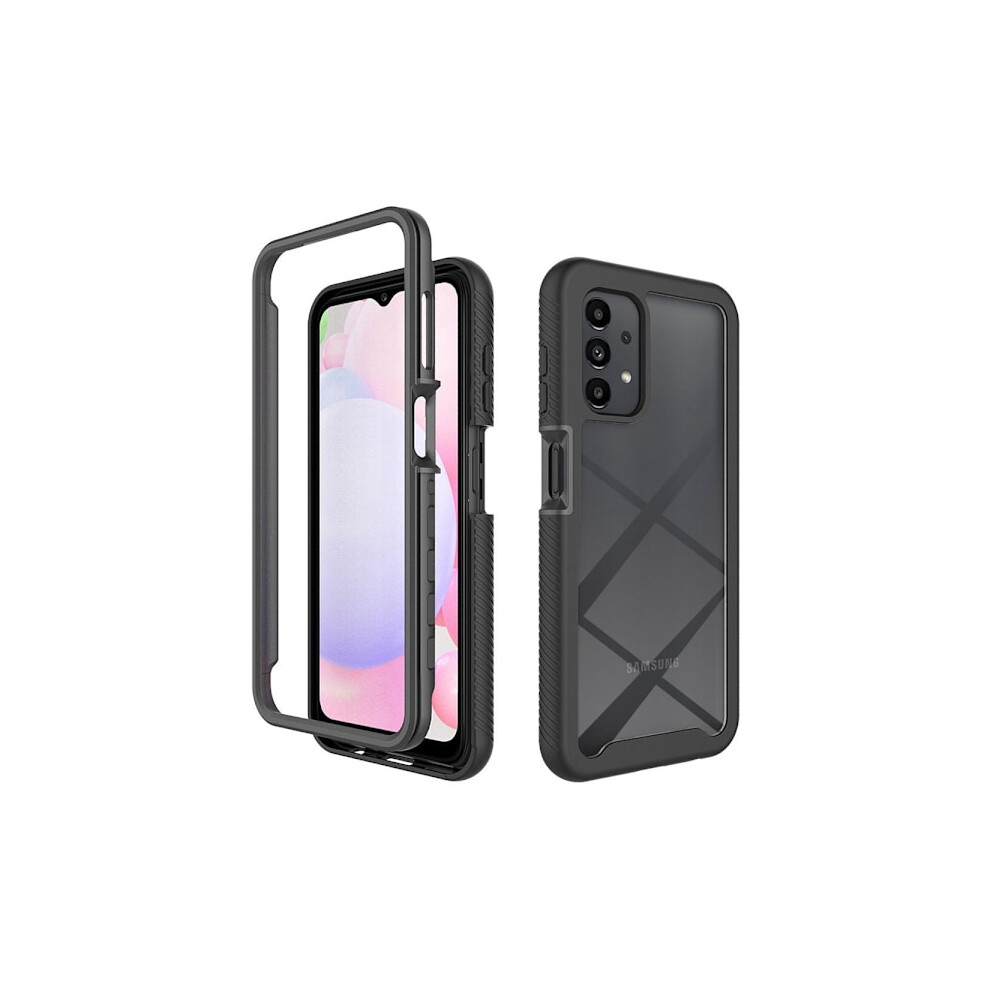 Skalo Compatible With Samsung A13 4G Shockproof Clear Hybrid Cover - Black 9085618209381