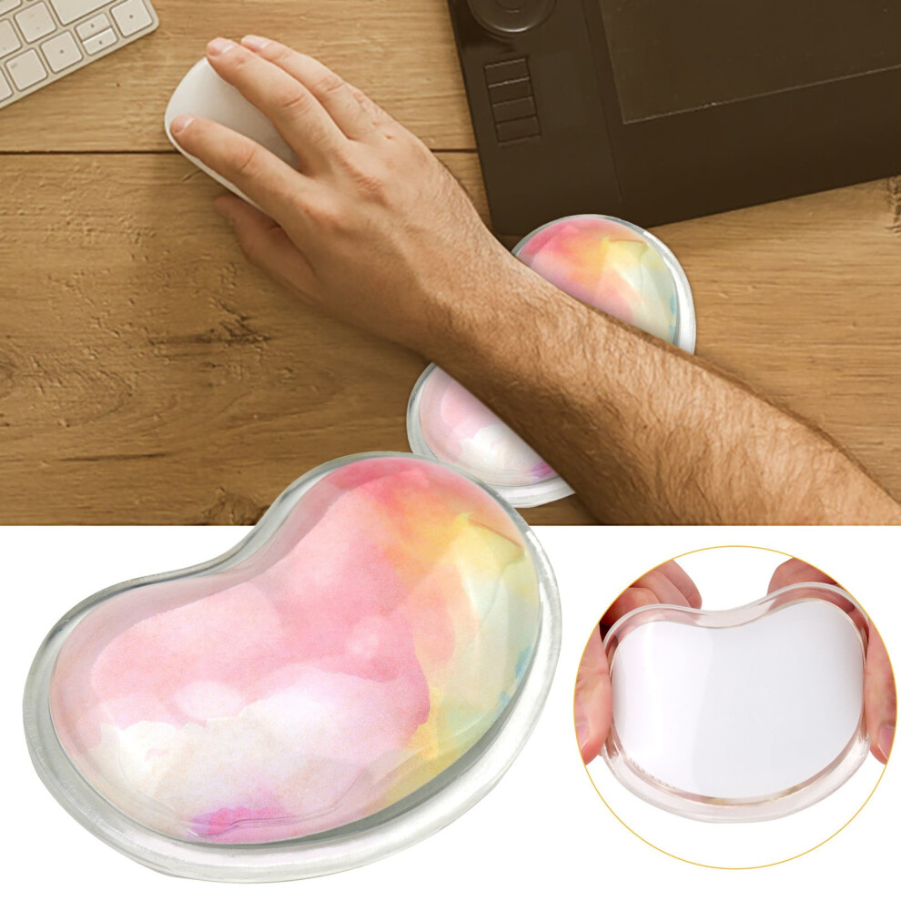 Silicone Gel Wrist Rest Heart Shaped Translucence Ergonomic Mouse Pad Effectively Wrist Fatigue 9399596984643