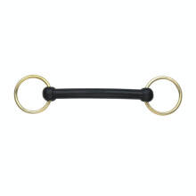 Shires Overcheck Rubber Horse Bradoon Bit 4.75in Black 4.75in
