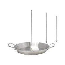 Stainless Steel Skewers Compatible with BBQ Grills, Kebab Spit Holders for Shawarma, 3 Removable Spikes, No Drip - Home Gift