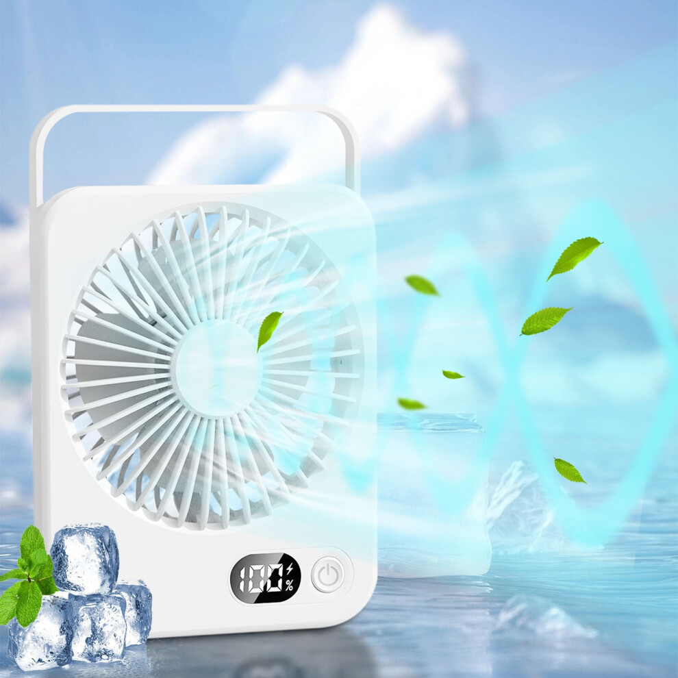 Maxiaoxia Rechargeable Long Battery Ultra-Thin Desktop Fan High Wind Power Ultra-Quiet Folding Handheld Desktop Fan Small Fan For Home Outdoor Travel 9085618729698