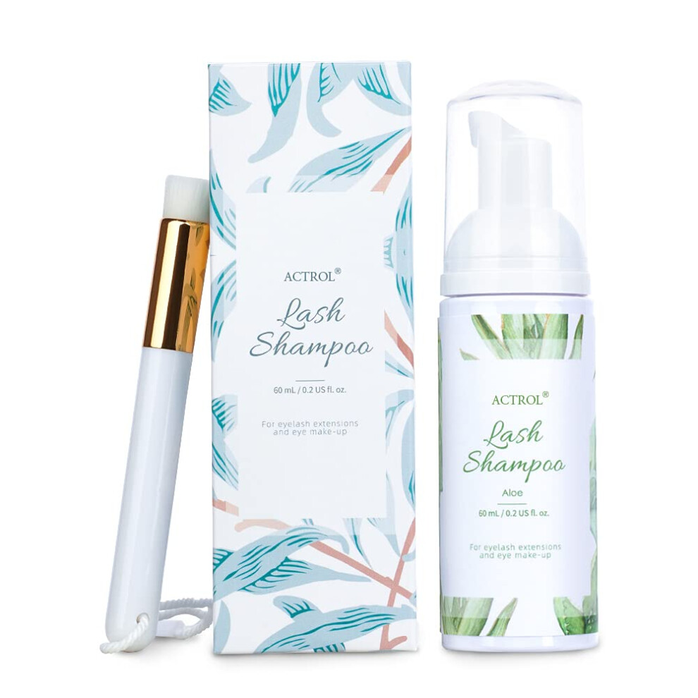 Eyelash Extension Cleanser Aloe Lash Shampoo 60ML Gentle Foaming Paraben and Sulfate