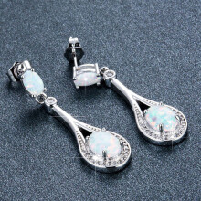 Yuwegr Minimalist Fire Opal Sterling Silver Drop Earring Simple Drop Earrings Opal Earrings Sterling Silver Opal Earring Simple Dangle Earring
