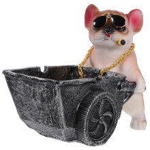Resin Ashtray Dog Shaped Decorative Holder Durable Stylish Home Decor Smoking Accessory