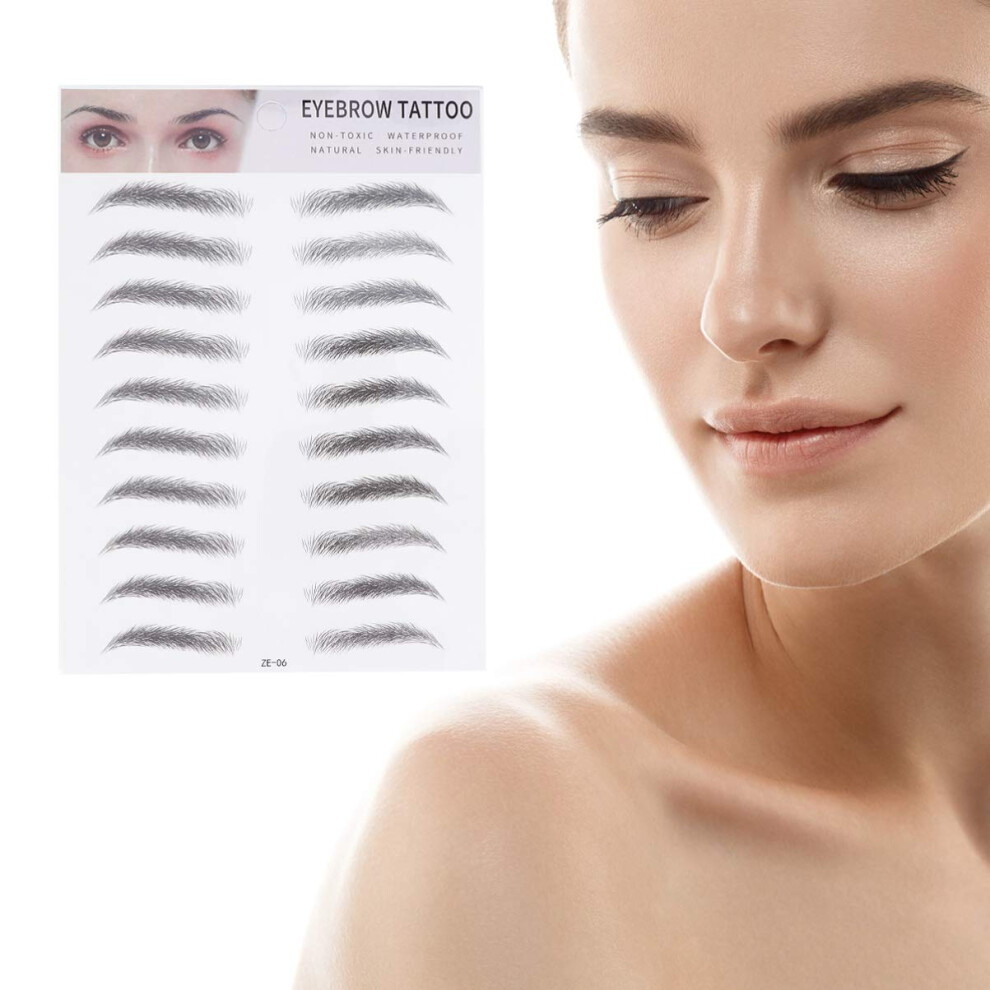 Black Artificial Eyebrow Stickers Waterproof Hairlike Temporary Tattoos For Natural Longlasting Brows