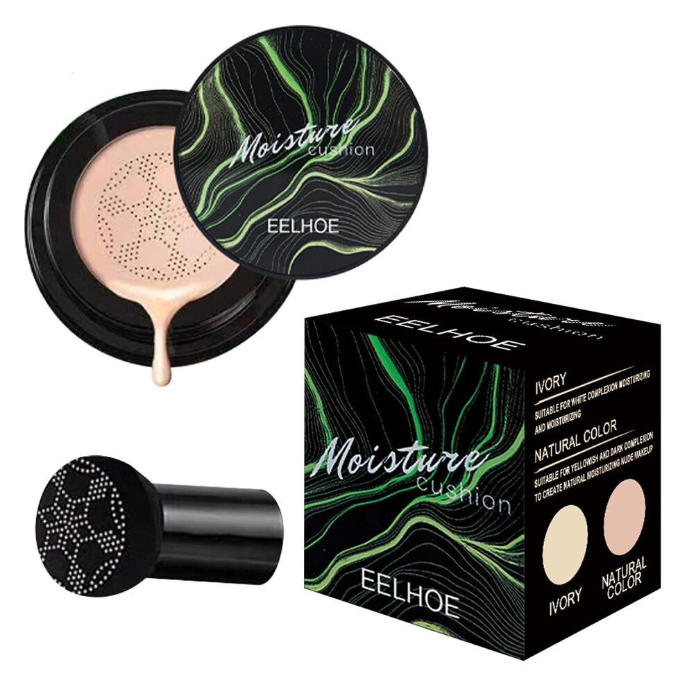 Cream Mushroom Head Air Cushion Cc Foundation With Bb Concealer, Flawless Longlasting Hydration Natural Finish