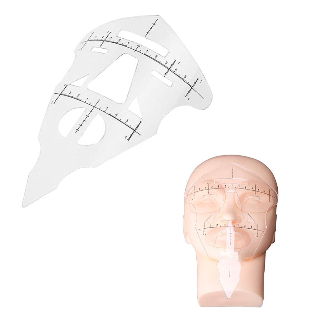 Eyebrow Measuring Ruler with Accurate Symmetry Mapping for Makeup and Tattoo, Transparent 4.7x8.2in