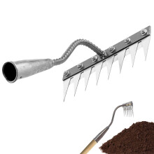 Weeding Tool with Ergonomic Handle Grip, Detachable Garden Hand Weeder and Soil Loosening Rake, 8 Teeth