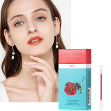 Lip Stain with Velvet Matte Finish, Long Lasting TransferResistant Color, 20pcs Disposable Swabs Red