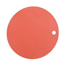Silicone Heat Resistant Mat for Kitchen Countertop, Round NonSlip Hot Pot Holder 17cm
