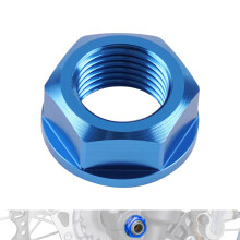 Front Axle Nut M16xP1.5 CNC Aluminum Anodized Blue for Yamaha Dirt Bike YZ125 YZ250 YZ450F